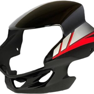 Hero HF Deluxe Headlight Visor Mask Fairing Black Red