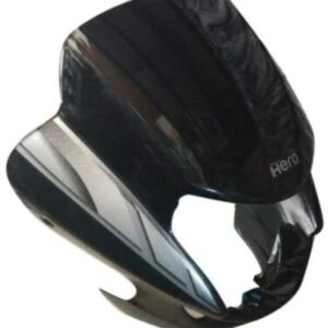 Hero HF Deluxe Headlight Visor Mask Fairing Black Silver