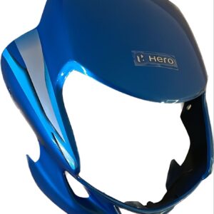 Hero HF Deluxe Headlight Visor Mask Fairing Blue Silver