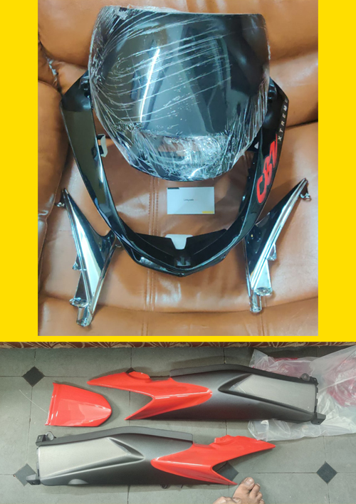 Hero CBZ Xtreme Visor and Tail Panel Combo