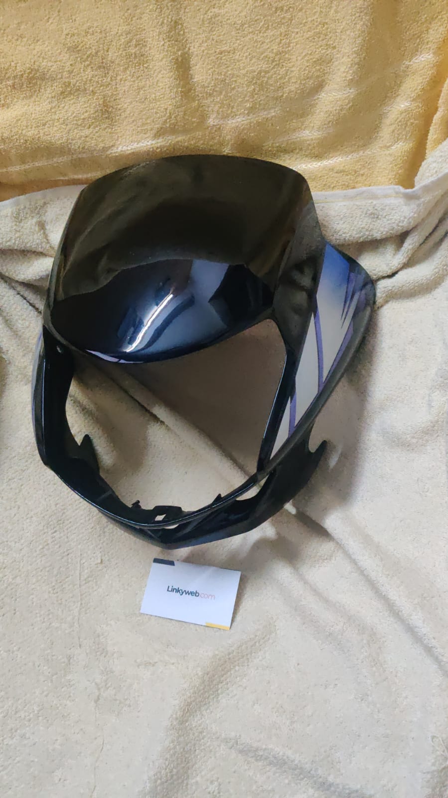 Hero HF Deluxe Headlight Visor Mask Fairing Black Purple