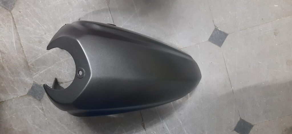 Hero Maestro Front Mudguard in Black and Grey color displayed for two wheeler parts
