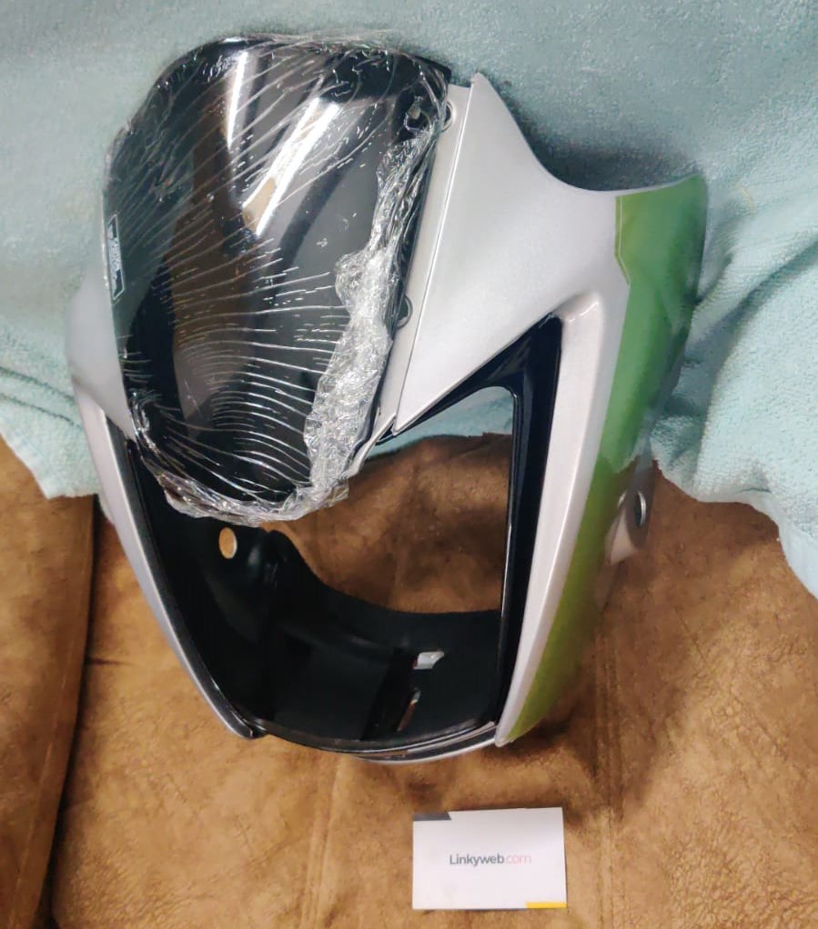 Hero Splendor iSmart Headlight Visor Mask Fairing Silver Green