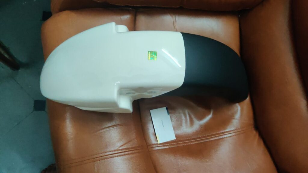 Tvs star city front mudguard white made from durable fiber material