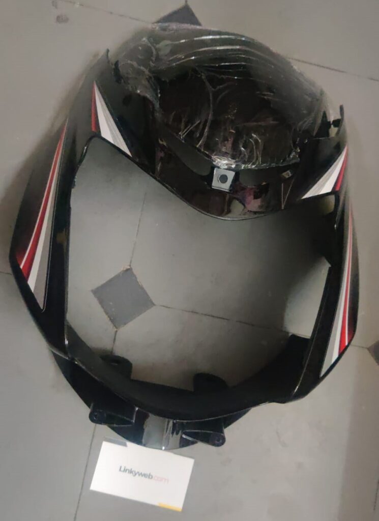 TVS Star Sport headlight visor mask fairing in premium fiber finish