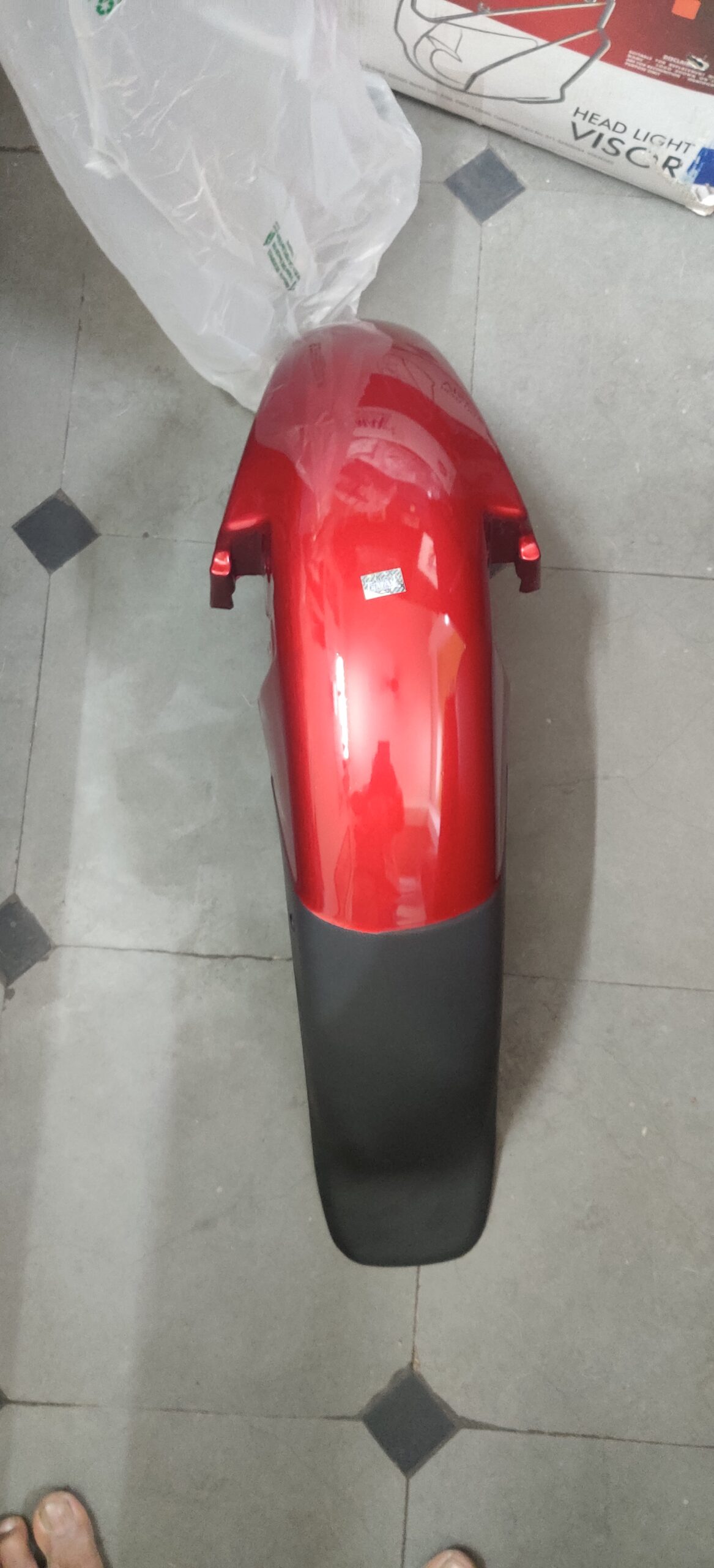 TVS Victor GLX Front Mudguard Red