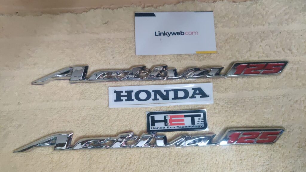 Honda activa 125 monogram badge with metallic finish for scooter styling