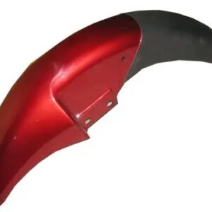 Bajaj CT 100 Front Mudguard Red replacement part shown in studio lighting