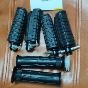 New black cbz xtreme foot rest and handle grip set with rubber padding