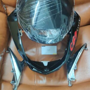 CBZ Xtreme Headlight Visor Mask Fairing Black front view