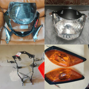 Hero cbz xtreme headlight visor with indicators and bracket set