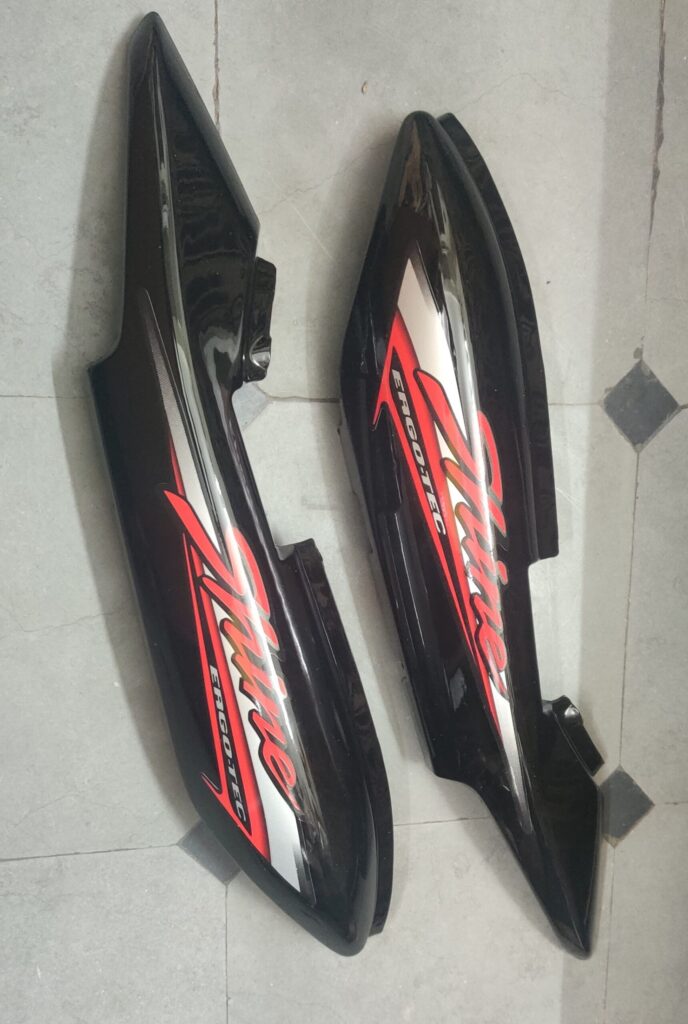 Fiber honda shine tail panel in black color replacement rear cowl