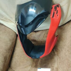 Hero glamour bs6 headlight visor mask in red fiber material