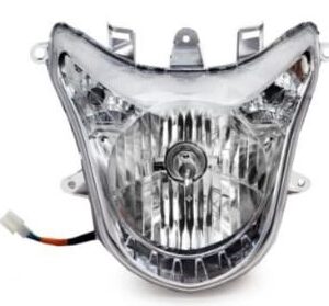 Hero glamour i3s headlight assembly front view showing durable lens construction