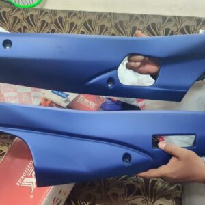 Hero maestro edge foot guard trim in blue color mounted on a scooter