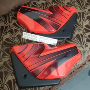 Hero passion side panel red set with matching stickers for motorcycles
