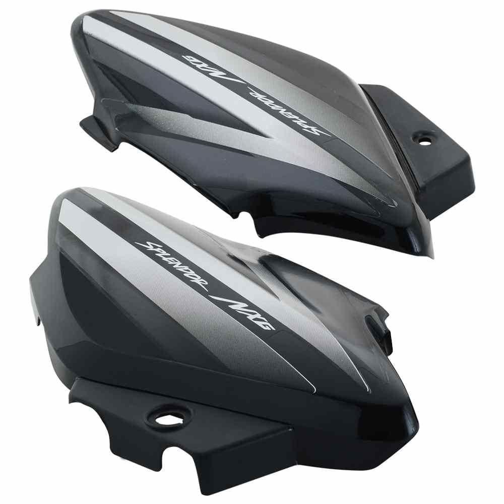 Hero Splendor NXG side panel set in black with matching factory stickers