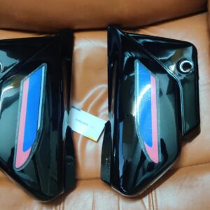 Hero splendor pro side panel set in black with matching stickers