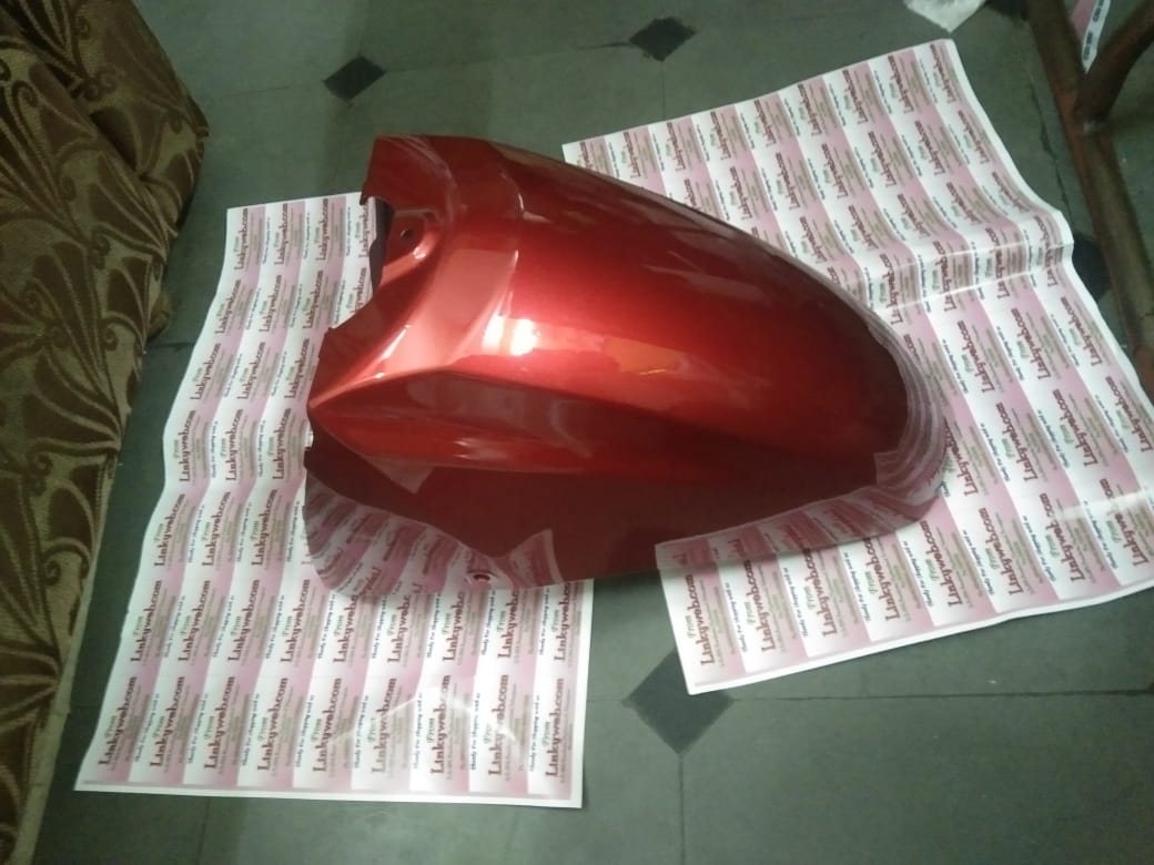 Honda Activa Front Mudguard Red replacement part viewed from the front