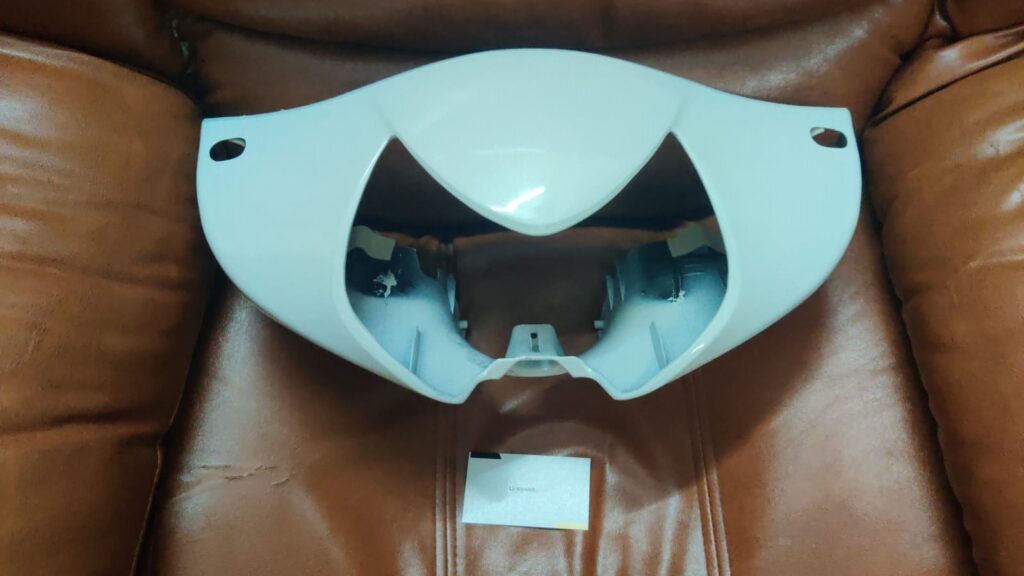 Honda aviator white visor made from durable fiber material