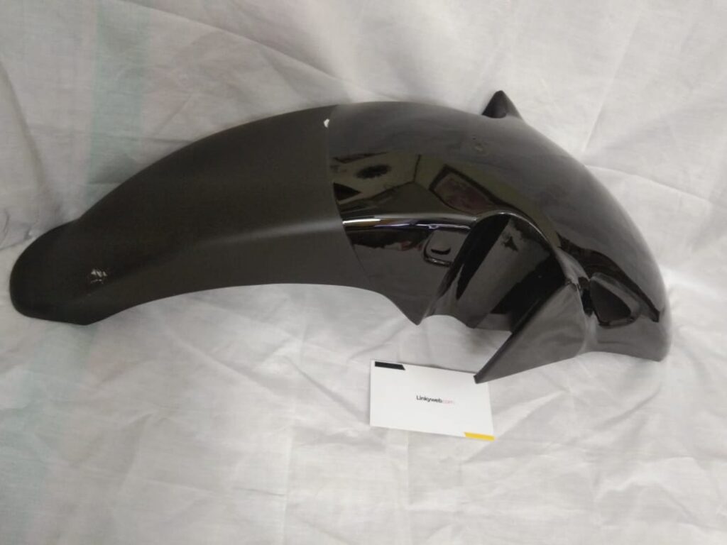 Honda CB Trigger Front Mudguard in black and red fiber material