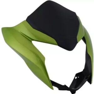 Honda livo headlight visor mask fairing green mounted on a motorcycle