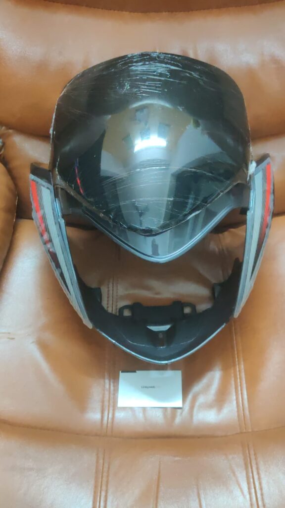 Glossy black and painted honda shine visor headlight mask fairing