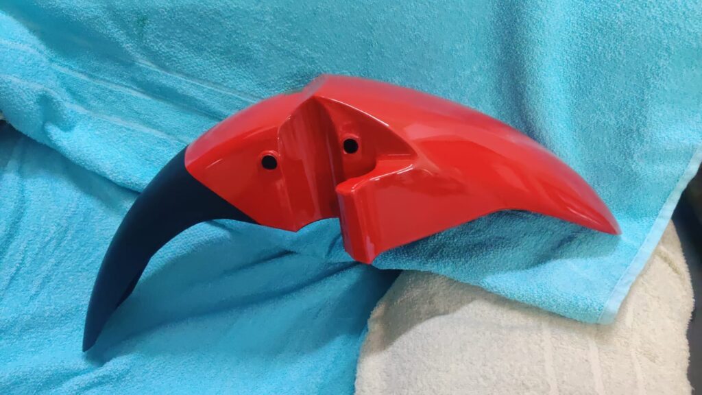 honda stunner wine red mudguard made of durable fiber material