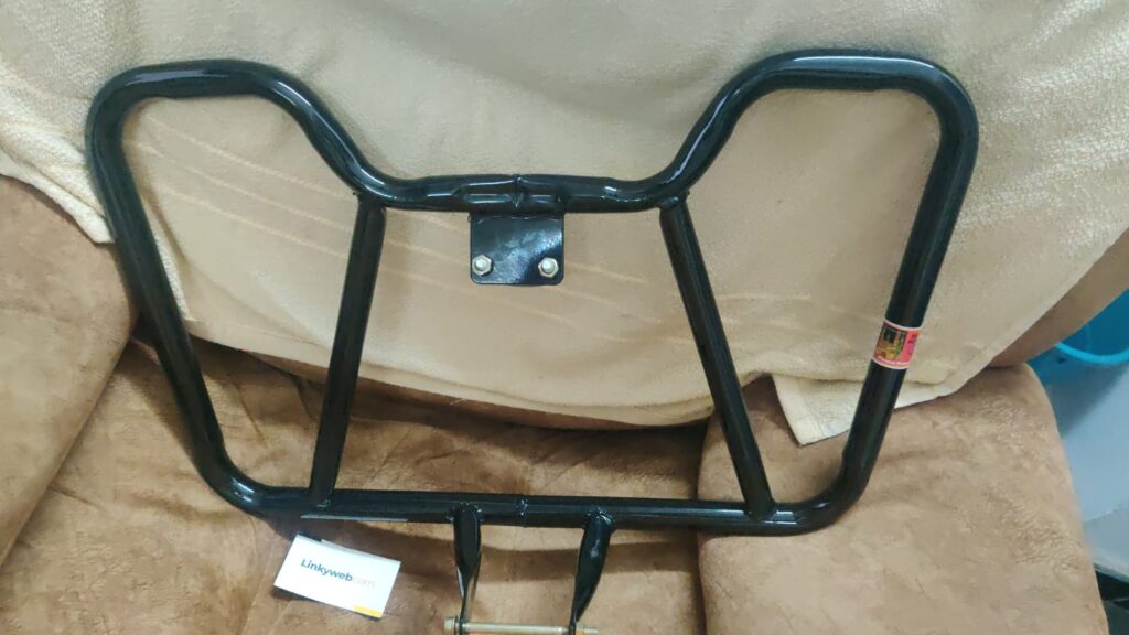 Honda Unicorn Leg Guard metal motorcycle leg protector fitted on a bike