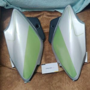 Splendor iSmart Side Panel Silver Green set with pre-fitted stickers for commuter bikes