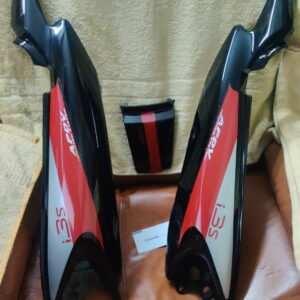 Hero splendor ismart tail panel in black red silver finish