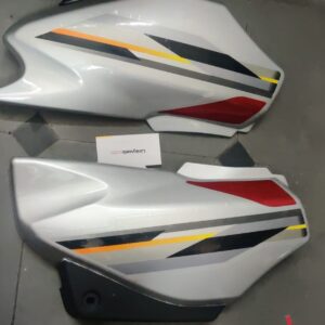 Hero super splendor side panel OM in black and orange with matching stickers