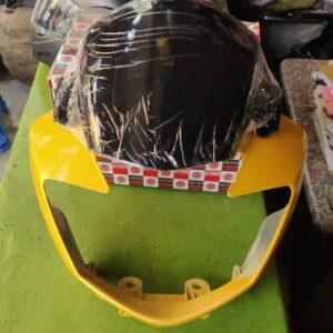 Tvs apache rtr visor in yellow color made of fiber material