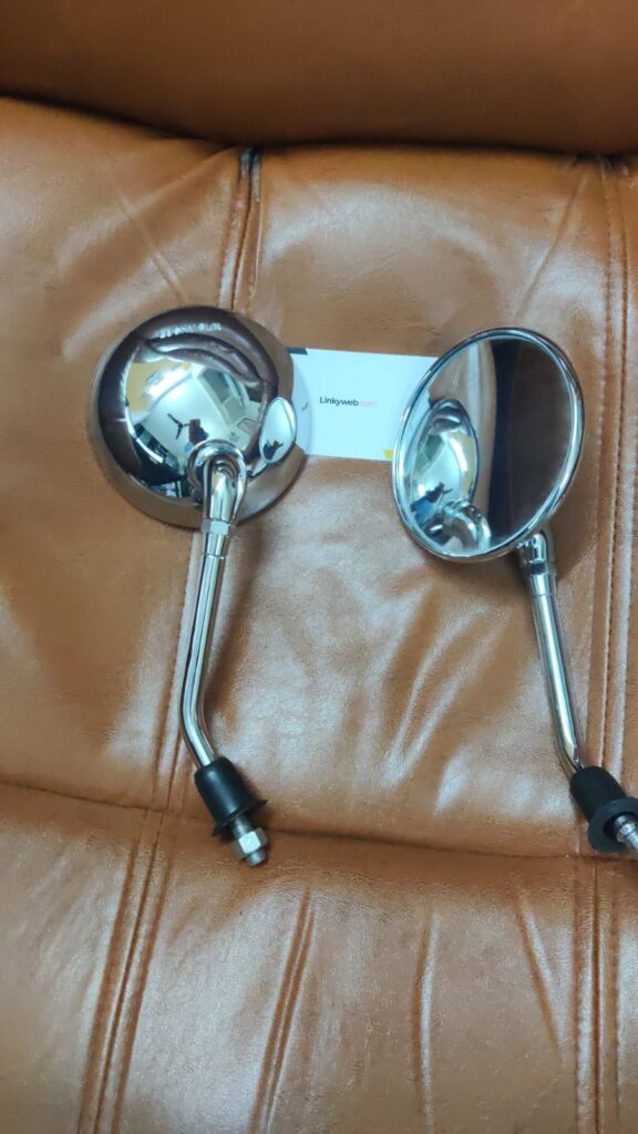 tvs jupiter chrome mirrors fitted on a scooter for clear rear view visibility