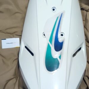 tvs scooty front nose shield white made from high grade fiber material