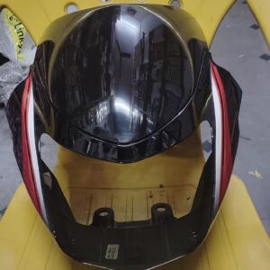tvs star city 110 visor in black and red dual-tone fiber finish