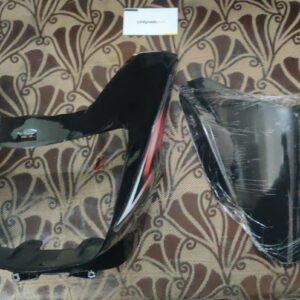 Tvs star city plus headlight visor mask fairing black mounted on a motorcycle