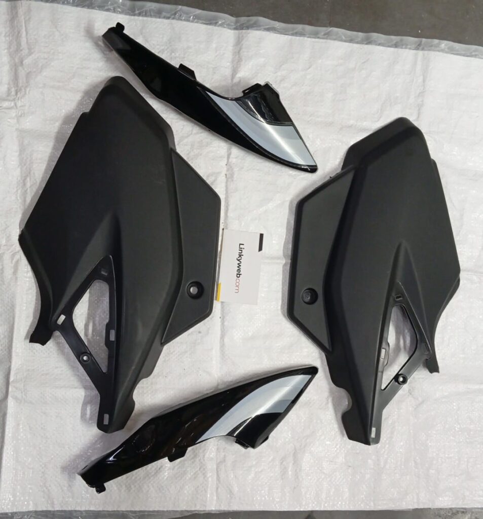 Tvs star sport side panel in black and silver finish with matching stickers