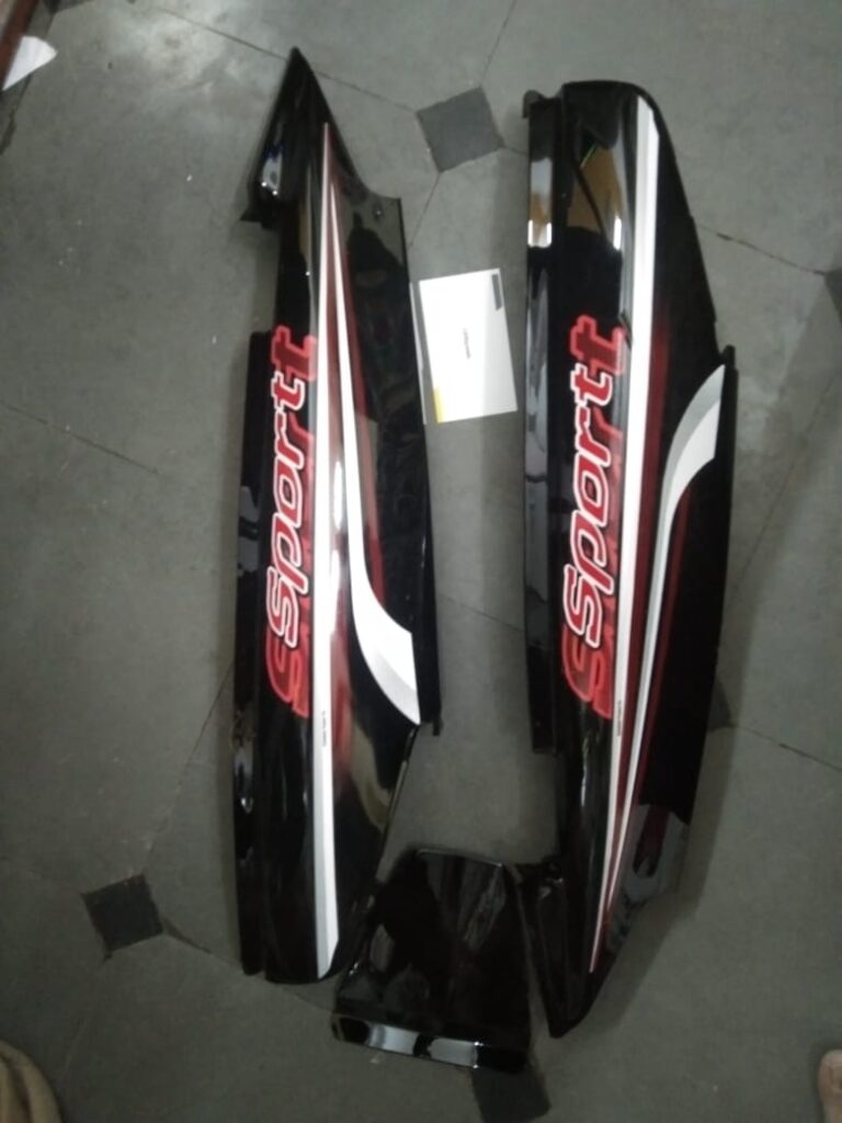 tvs star sport tail panel black made from high-grade fiber material