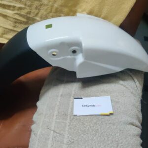 tvs star sport white mudguard front view made of durable fiber