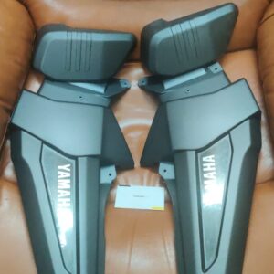 Yamaha FZ side panel in matte black and silver with matching stickers