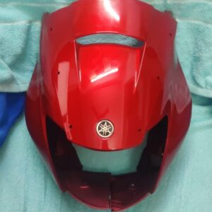 Yamaha Gladiator red visor headlight mask fairing viewed from the front