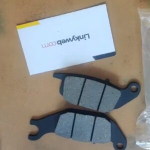 Pack of yamaha r15 rear brake pads showing friction material and mounting backing plate
