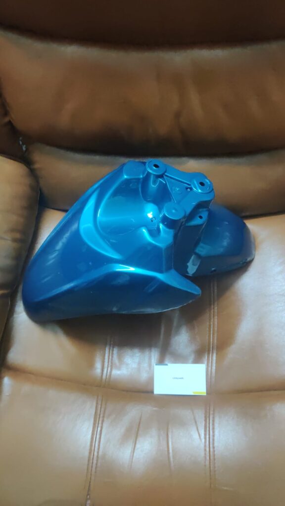 yamaha ray z front mudguard blue made from durable fiber material