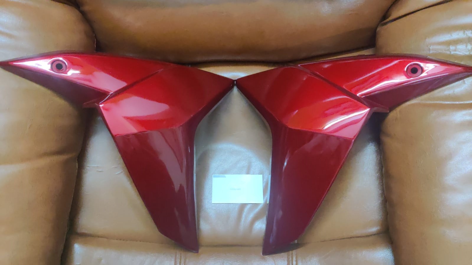 Honda Twister TPFC Red fuel tank cowl set mounted for display