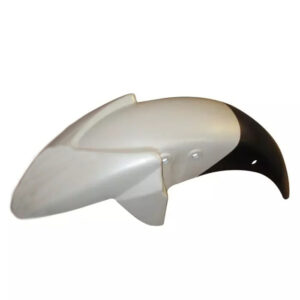 tvs apache rtr white mudguard front view showing ABS construction