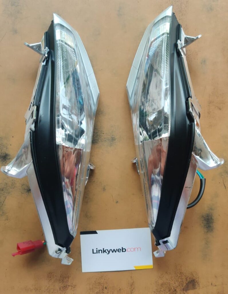 Honda dio front indicators mounted and ready for scooter installation
